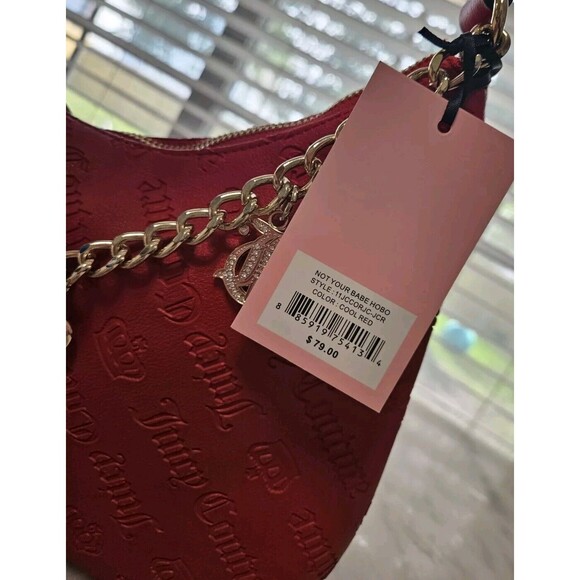 New Juicy Couture Not Your Babe Hobo Cool Red Bag NWT - Picture 13 of 13